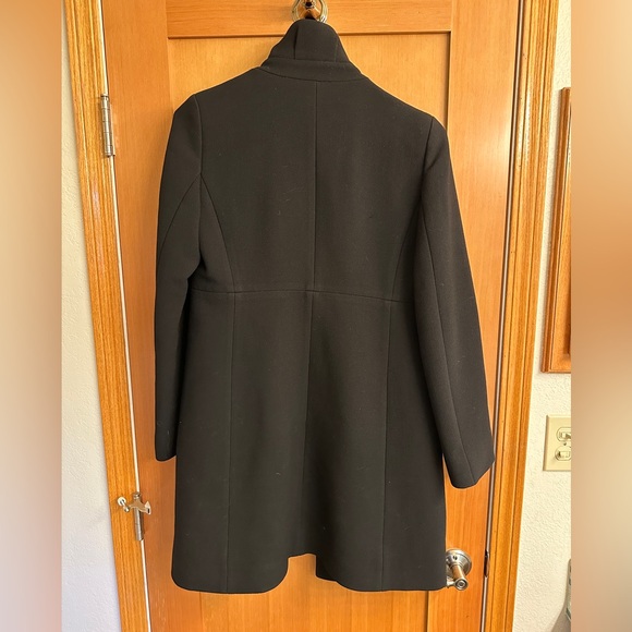 J.Crew Black Long Wool Blend Coat Women’s Size 6 - Picture 6 of 7